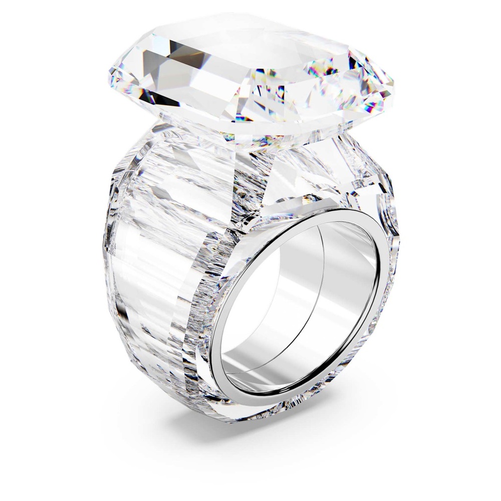 Swarovski Lucent Cocktail Ring | Elegant Silver Crystal Ring
